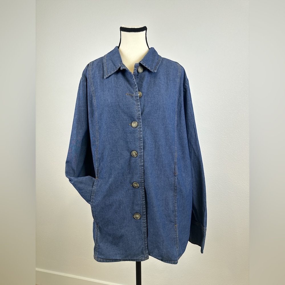 Jaclyn Smith Blue Cotton Denim Jacket